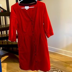 Anthropologie Burnt Orange Maeve light corduroy dress